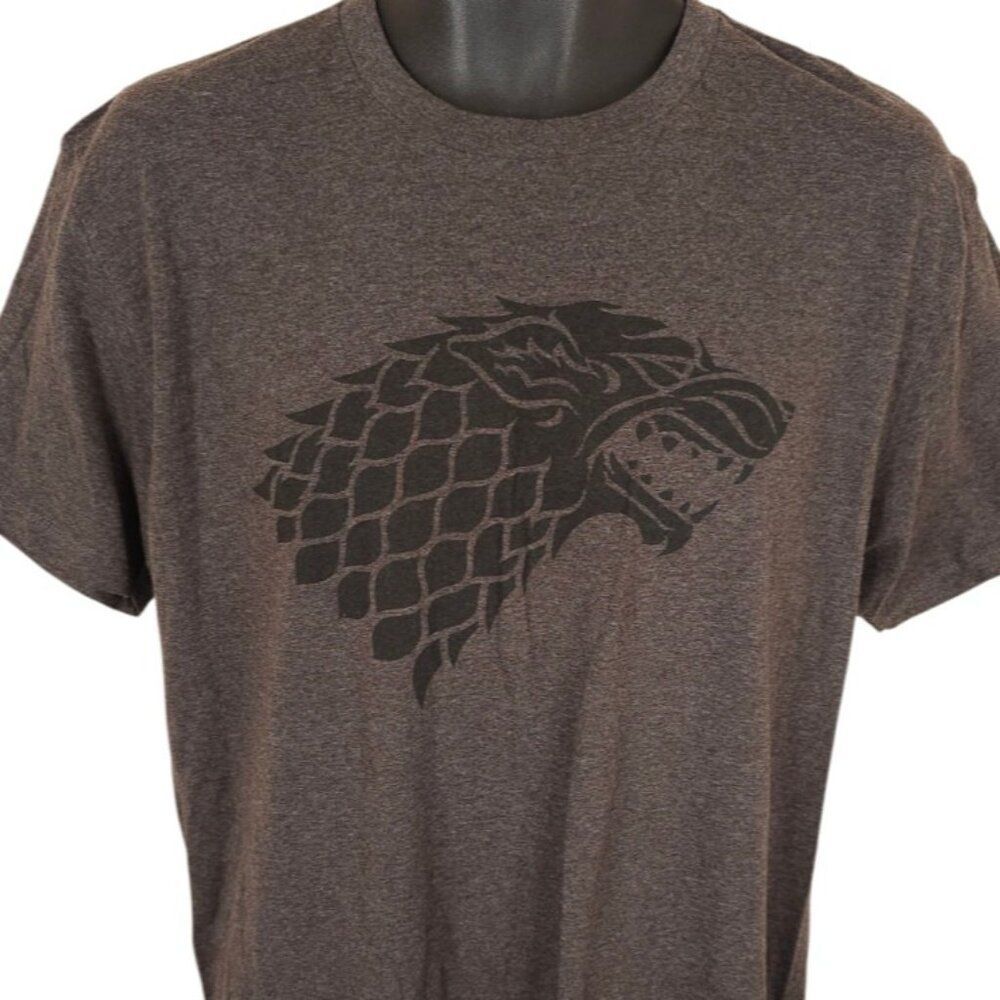 Game Of Thrones T Shirt Mens Size Large Brown House Stark Sigil TV Series